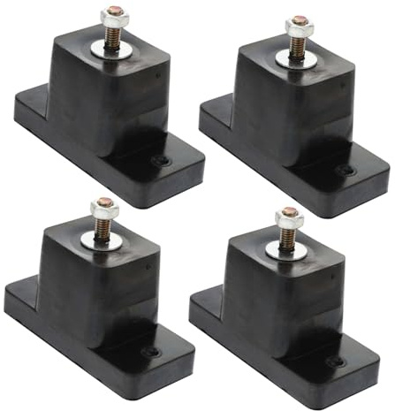 LOEFLIFA 4 Piezas Base de Soporte Aire Acondicionado con Amortiguación de Vibraciones Negro de Altura y Reducción de Ruido Unidades Exteriores