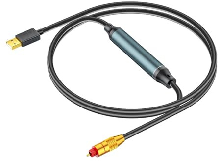 SueaLe Adaptateur audio USB vers optique Convertisseurs de son Câble SPDIF Port Connexion USB vers fibre optique pour ordinateur portable Carte externe