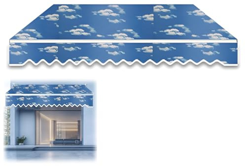 Tende da Sole Retrattile per Patio, Copertura Superiore in Tessuto di Ricambio (Solo Tessuto), Tela di Ricambio in Poliestere Resistente All'acqua(13x8ft/400x250cm)