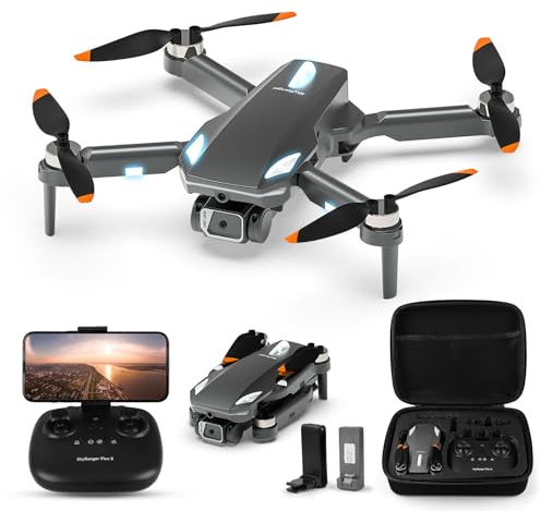 Drone avec Camera 1080P, Quadcoptere Telecommande, Drone pour Enfants et Adultes, Moteur Sans Balais, Arrêt/Aterrissage à une Touche,2 Batteries, Jouets et Cadeaux pour Garçons et Filles (Black)