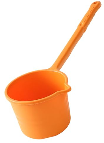 Cryfokt Cucharón de Plástico Grueso con Largo para Lavar el Cabello en la Cocina, Baño, Diseño Ergonómico para un Uso Seguro (ORANGE)