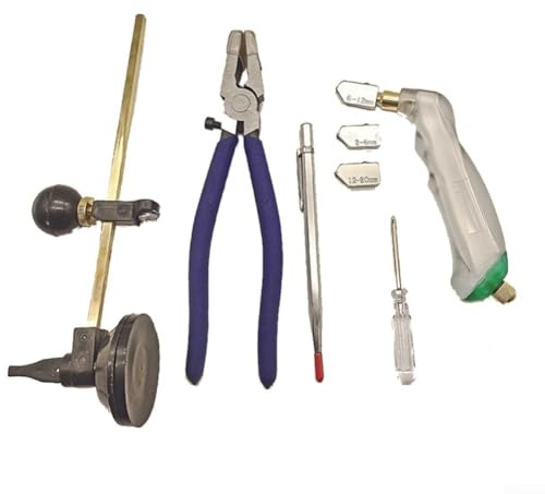 Desiumite Hochleistungs-Glas-Lauf- und Brechzange mit Präzisionsschneider-Set, 8-teiliges Hartstahl-DIY-Werkzeug für Fliesen und Mosaik