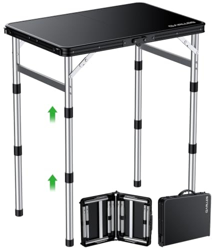 GARLLEN Folding Camping Table with High-Density Tabletop 22.8 Lx15.7 W