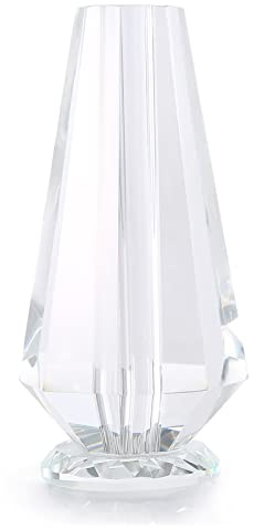 Haofy Delicado Florero de Cristal con Forma, Elegante Decoración Artesanal para el Hogar o la Boda, Cristal Transparente Brillante