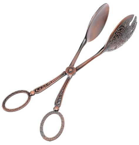 STOBAZA Retro Style Bread Clamp and Food Serving Clip, Round-head Copper Tong, Multi-functional Baking and Kitchen Tong for Bread, Cake, and Food Serving –