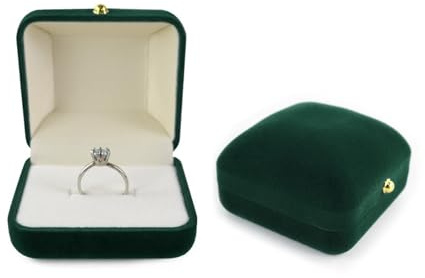 AfitLulu Velours Boîte à Bagues Ringbox Boite Alliance Mariages (VertFoncé) | Romantique Boite Bague, Boite Bague Fiancaille, Boîte à Bagues pour Bagues, Fiançailles, Mariage, Anniversaire