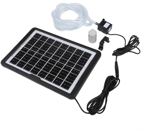 Pompa solare per laghetto con pannello, 6 W, 9 V, kit per fontana da giardino per esterni, aeratore per acquario e fontana per bagnetto per uccelli, piccola pompa a cascata per attrezzature per