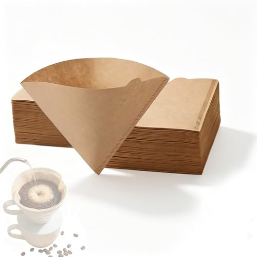 200 Unidades Filtro Cafe Tamaño 1, Filtros Cafetera Goteo 101, Filtro V10 Papel Cónico en Forma de V, Compatible con Máquinas de Café, Jarras de Café y Vasos Filtro (1-2 Tazas)
