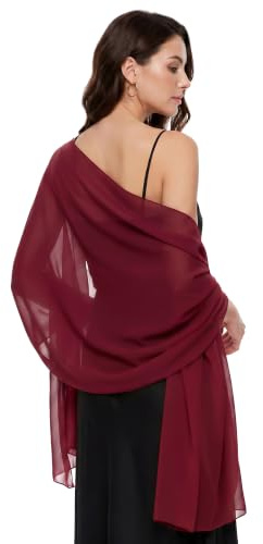 JasGood Stola Damen Festlich Halstuch Chiffon Schal Modischer Stola für Abendkleid Leicht Sommer Scarf für Brautkleider Hochzeit