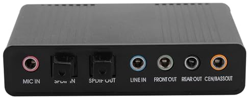 Bewinner USB 5.1 External Sound Card, Adapter for PC Computer, Karaoke Recording SPDIF Interface Digital Analog Output, Aluminium Alloy Sound Card for Laptop Desktop Mac