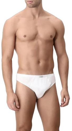 CAGI 3 Slip Mini Uomo 1208 in PREGIATO Cotone Filo S Scozia (5, Bianco)
