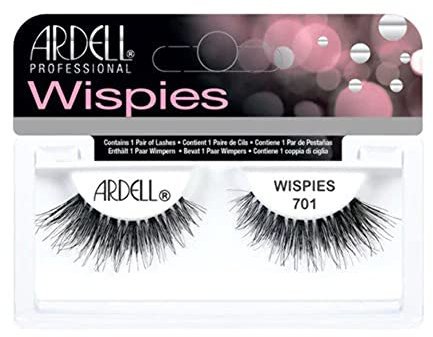 Ardell Wispies 701 False Eyelashes, Duo Adhesive Included, Medium Volume, Long Length, Vegan Friendly, 1 Pair (Pack of 1)