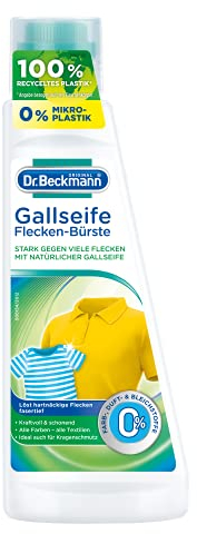 Dr. Beckmann Gallseife Flecken-Bürste | mit echter, natürlicher Gallseife und weicher Spezial-Bürste | 250 ml