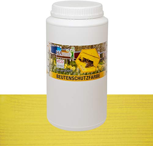HAresil Beutenschutzfarbe Beutenschutz Bienen Beuten Lasur eco ungiftig Farbe Sonnengelb Inhalt Gewicht 1 kg