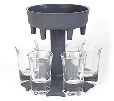 DTLEO Support De Support Suspendu en Verre À Liqueur Distributeur à Plusieurs Coups 6 Distributeur de Support de Verre à Liqueur,Gris