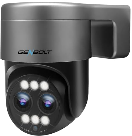 GENBOLT 2.5K PTZ WiFi Security Camera Outdoor with PoE, Dual lens CCTV Home Surveillance Camera with 12X Hybrid Zoom, IP Camera with Color Night 4MP, Auto Tracking Humanoid Detection(2.4&5GHz)