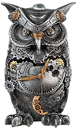 Brillibrum design ugglor dekoration firgur mekanisk stil skulptur kugghjul dekoration uggla figur industriell ånga punk konst figur (uggla/variant 2)