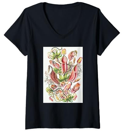 Biology Tropical Pitcher Plants Scientific Haeckel V-Neck T-Shirt