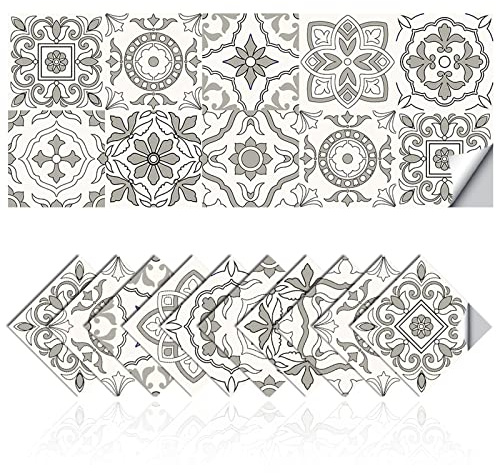 Badezimmer und Küche Fliesenaufkleber Mosaik Wasserdicht PVC Selbstklebende Dekoration Marokko Stil Einfache Küche Badezimmer Aufkleber DIY Aufkleber (20,20x20cm)