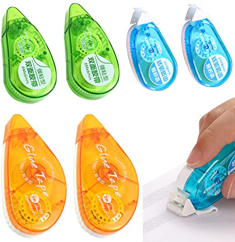 6 Stück Kleberoller, Doppelseitiges Klebeband roller, Fotokleber Permanent Adhesive Tape für Kartenherstellung, Sammelalben, Scrapbook, Basteln