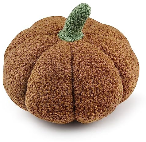 TSLBW Halloween Almohada de Calabaza, Cojín de Peluche de Calabaza para Sofá Almohada Suave para Halloween Thanksgiving Decoración de Hogar Regalo para Niños(Marrón)