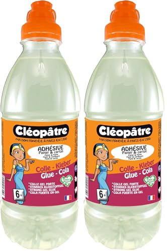 Cleopatre Bastelkleber Stark, Lösungsmittelfrei, Besteht Aus Wasser Und Pva, Transparent, 500 G (Packung mit 2)