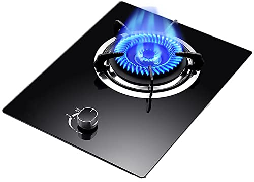 Placa de gas Estufa de gas, accesorios de cocina de escritorio para el hogar, utensilios de cocina, gas natural/propano, panel de vidrio templado negro a prueba de explosiones, para calentar, coc
