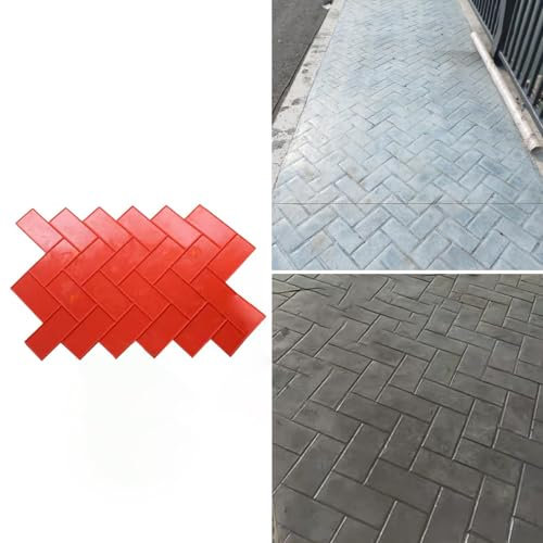 UrbanUp Moule Beton des Moules en Béton pour Sols Réalistes pour L'impression de Chemins/Murs, Finitions de Motifs Estampés Bricolage, Tapis D'estampage Concrets D'ardoise de Trottoir