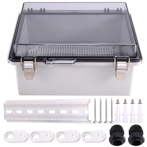 casstaly Recinto WiFi Esterno Resistente Alle Intemperie con Serratura, Scatola WiFi Esterna Impermeabile, Scatola per Router e Switch, 8,7x6,7x4,3 Pollici