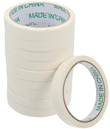 HAWILLOSCH 10 Pezzi Di Nastro Di Carta Crespa Per Mascheratura Di Vernice Spray Per Auto Facile Da Strappare Bianco