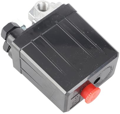 Tissting Pressostat Compresseur d'Air, Vanne de Contrôle Pneumatique 90-120 PSI 240V avec Régulateur de Pression 4 Voies Interrupteur pour Atelier et Garage