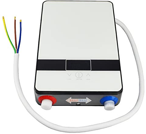 Chauffe-eau sans réservoir Chauffe-eau de douche instantané électrique 6500w Thermostat chauffe-eau salle de bain chauffage eau de douche chaude instantanée Sous évier Cuisine Ménage
