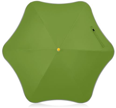 Yuiboo Kinder-Regenschirm, UV-Regenschirm mit reflektierenden Streifen, Reiseschirm mit knicksicherem Verschluss und einfachem Hakengriff für Kinder und Mädchen, Beige / Grün