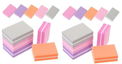 DEARMAMY 2 Series Lima De Uñas Cutícula Buffer Bloquear Pulido Clavo Lijado Manicura Amortiguadores De Uñas Bloque De Tampón De Uñas Esponja 100 Piezas*2