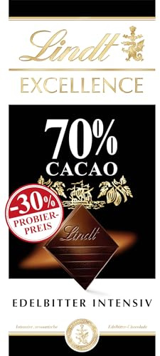 Lindt Schokolade EXCELLENCE 70% Kakao, Promotion | 100 g Tafel |Intensive aromatische Edelbitter-Schokolade | vegane Schokolade | Schokoladentafel | Schokoladengeschenk