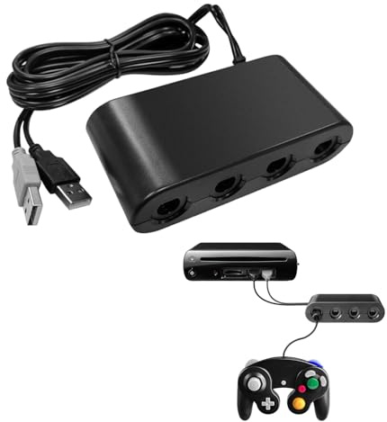3 in 1 for Gamecube Contro ller Adapter for Switch,for Nintendo Gamecube Controller Adapter,for Gamecube Controller Switch Wii U and PC USB,4 Port Converter Game Contr oller Ada pter