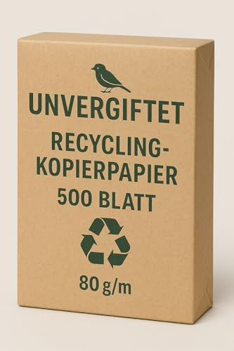 Unvergiftet Recycling-Kopierpapier, 500 Blatt, 80g/m², Naturbraun, Umweltfreundliches Druckerpapier