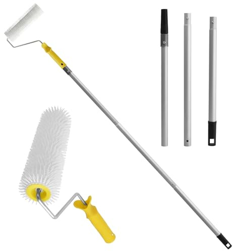 Rodison Rodillo de purga de púas, 23 cm, rodillo de ventilación con 3 barras de conexión de aluminio de 34 a 141 cm, rodillo de púas, masa de compensación para la ventilación de revestimientos de