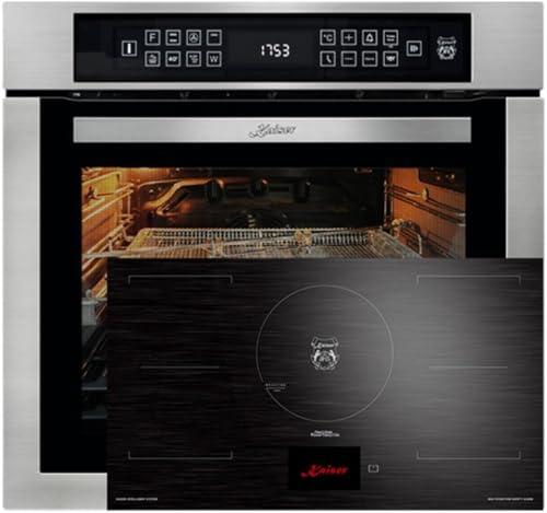 KAISER Set da forno Autark da incasso, in acciaio inox, 86 l, 15 Fkt.+piano cottura a induzione 90 cm, display TFT FREE Zone EH 6306 N R+KCT 9140 FI
