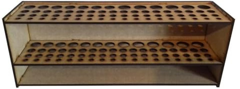 Supporto per pennello, supporto per pennelli - Mensola per pennelli da montaggio a parete - 67 fori scrivania organizer per matite strumenti artistici, cremagliera in pinc