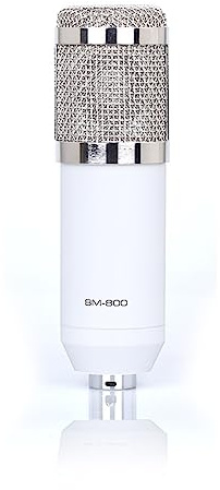 Kit scheda audio, Microfono Ring Fill Light Kit microfono treppiede con scheda audio live Microfono a condensatore da studio professionale for karaoke wireless(White BM900)