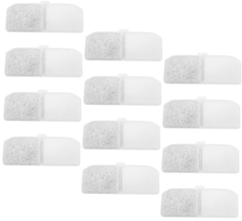 Ciieeo 12pcs Activated Carbon Pet Water Fountain Filters Replacement for Dog and Cat Water Dispenser Square Charcoal Filtering Mat Compatible Pet Waterer Suitable for and
