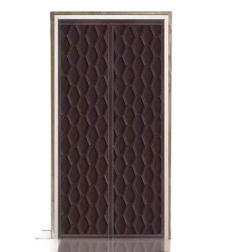 Thermo Vorhang Gegen KäLte TüR Herbst- und Winter-Türvorhänge, Haushalts-Oxford-Gewebe, Isolierung, Kälte- Windbeständigkeit, selbstsaugende Trennvorhänge(Brown,110x210cm)