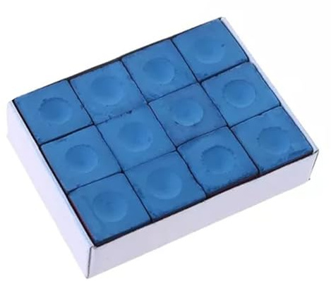 NiuLumea Confezione da 12 cubi di gesso blu per biliardo e snooker, 23 x 23 x 22,6 per mm