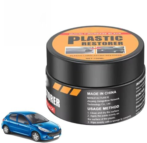 PBAHAUP Rénovateur Plastique Voiture, Kit de Soin Intérieur Auto Hydratant et Protecteur, Restaure l'Éclat Noir des Plastiques Délavés sur Tableau de Bord, Garnitures et Joints et Anti-Rayures