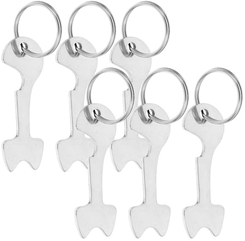 Beavorty 6pcs Universal Shopping Trolley Token Keychains Quarter Holder Key Rings Portable Grocery Cart Accessories for Everyday Shopping Use