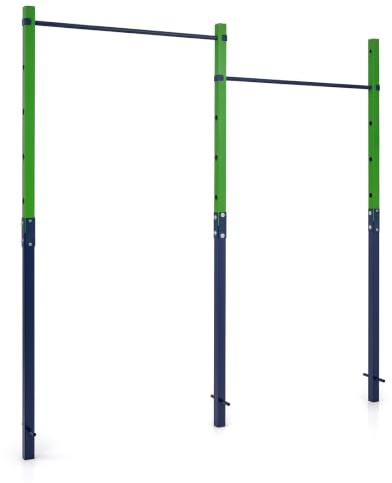 COSTWAY Turnreck Outdoor, einzelne/doppelte/dreifache Turnstange wetterfest, Reckstange 80-172 cm höhenverstellbar, Dip Station Stahl bis 330kg, Pull Up Bar für Kinder, Erwachsene