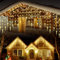 EASTERNSTAR Guirnalda de Luces de Interior, 10M 400LED Cortina de Luces, Cadena de Luces de Carámbano Impermeables con 8 Modos Control para Boda Fiesta Navidad, Blanco Cálido
