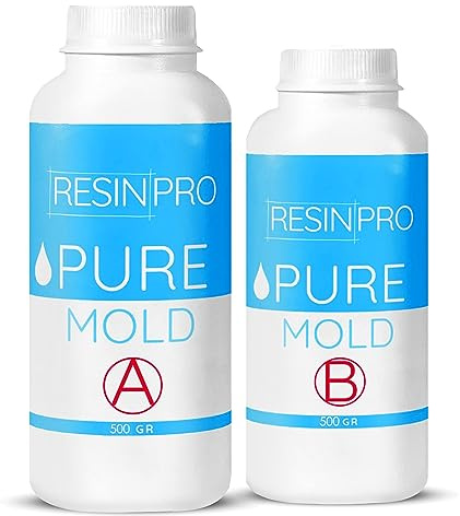 Pure Mold: Goma De Silicona Líquida (1 Kg) Translúcida y Rápida Para Crear Moldes Para Resinas Epoxi De Poliuretano Cera Jabón Yeso Cemento - Dureza 13 Shores - 100% Made in Italy