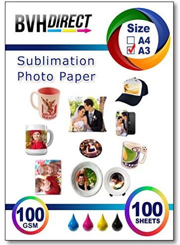 BVH Direct A3 (420x297mm) Sublimation Paper 100gsm (100 Sheets) for EPSON, RICOH, and SAWGRASS